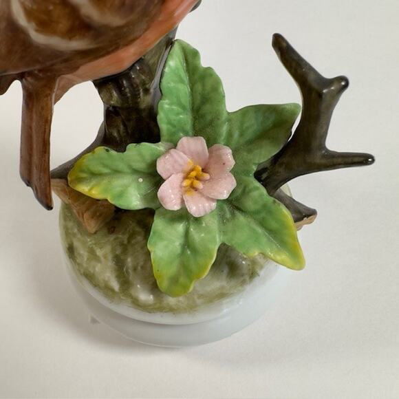 TAJ Importing Robin On Branch Bird Music Box Porcelain Japan/San Francisco VTG - Picture 15 of 16
